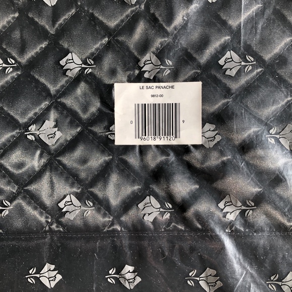 🎉2xHP🎉 LANCOME Le Sac Panache Zip Top Satin Quilt Tote Weekend Bag Vintage NWT - Picture 4 of 6